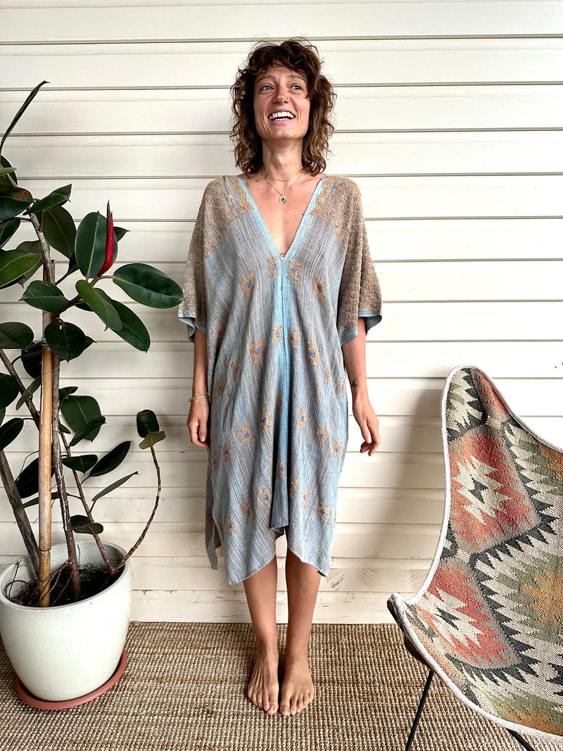 *Sale* SO- HUIPIL Kaftan Dress Indigo + Mahogany