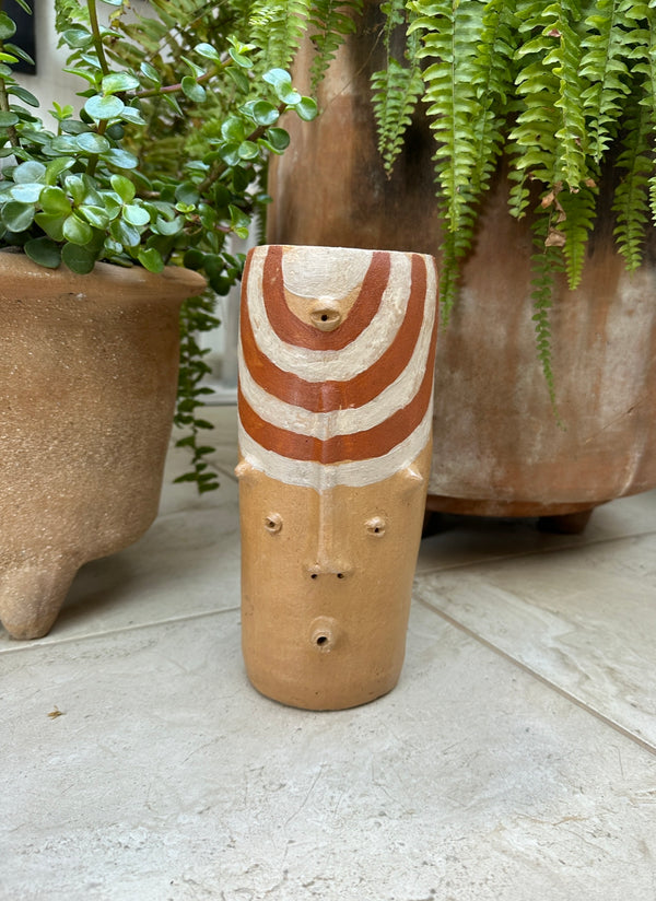 OAX Tribal Face Vase