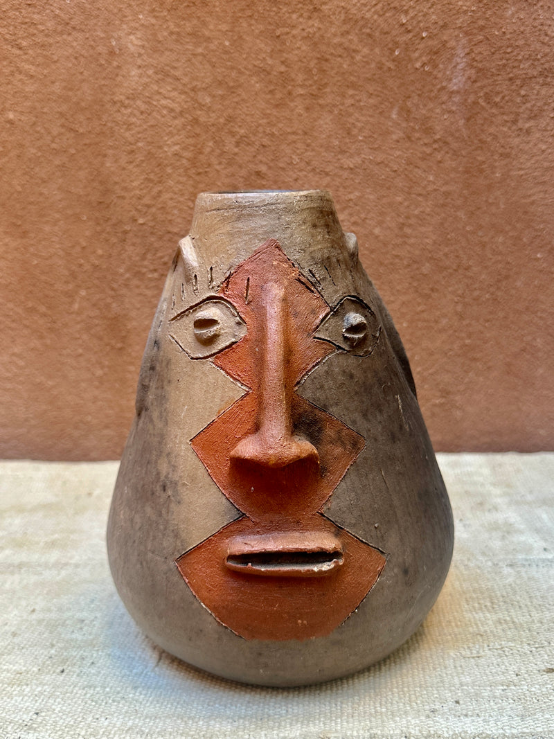 OAX Rust ZigZag Face Vase