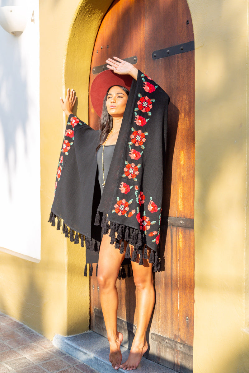 LT Frida Embroidered Poncho