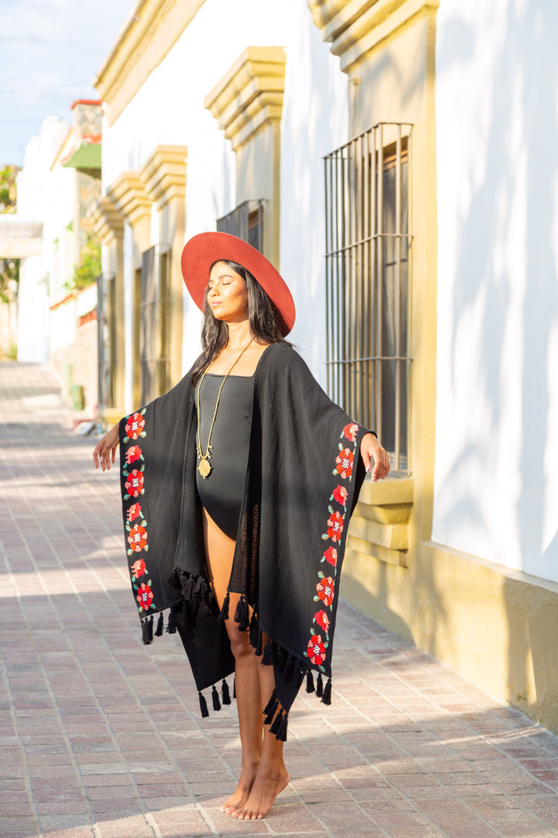 LT Frida Embroidered Poncho