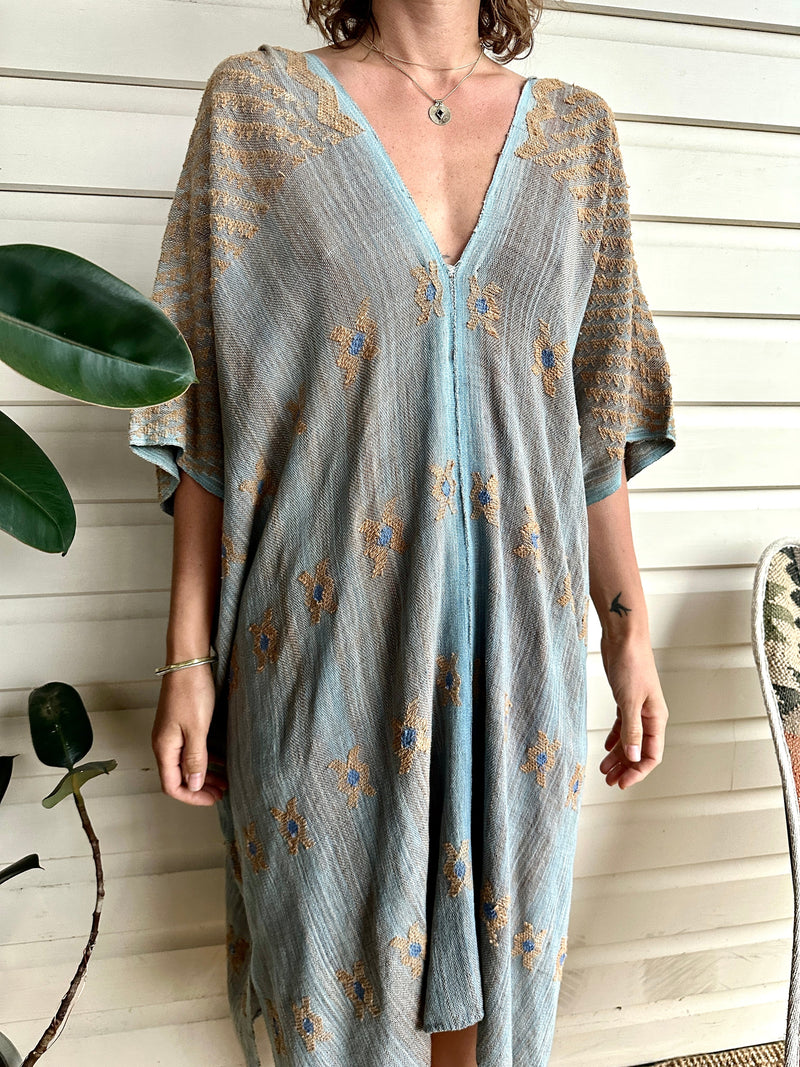 *Sale* SO- HUIPIL Kaftan Dress Indigo + Mahogany