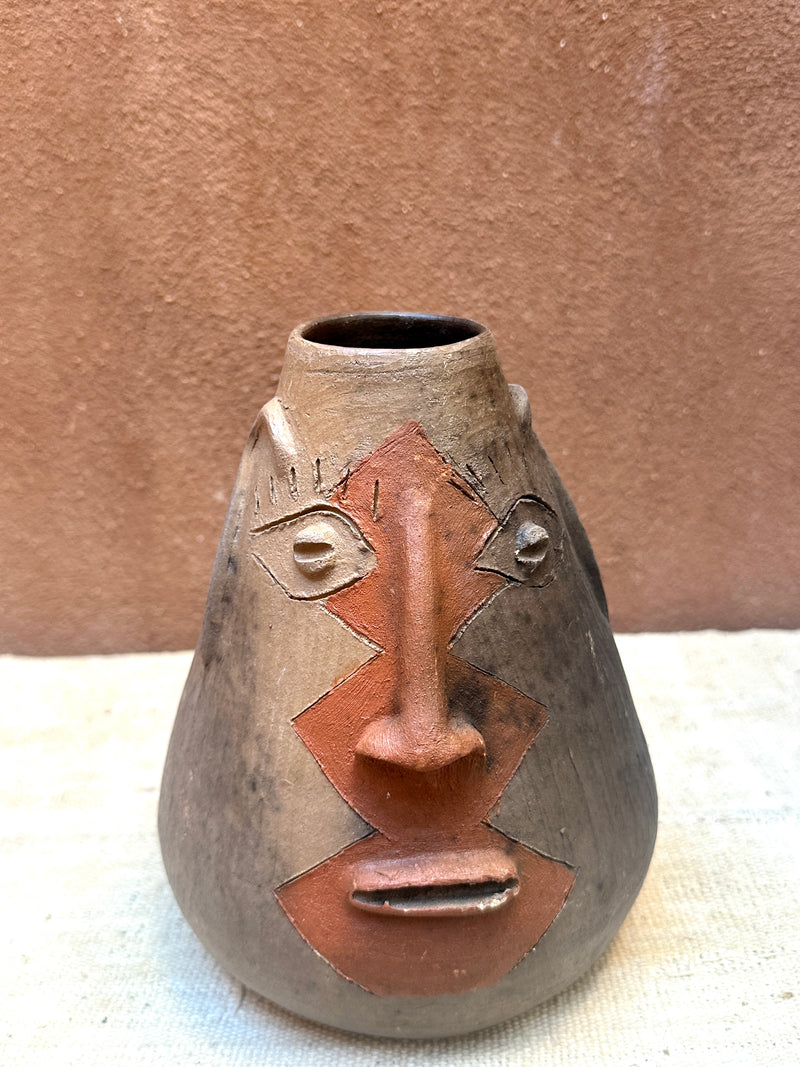 OAX Rust ZigZag Face Vase