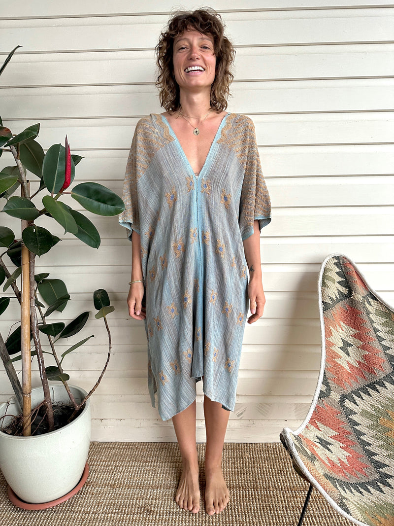 *Sale* SO- HUIPIL Kaftan Dress Indigo + Mahogany