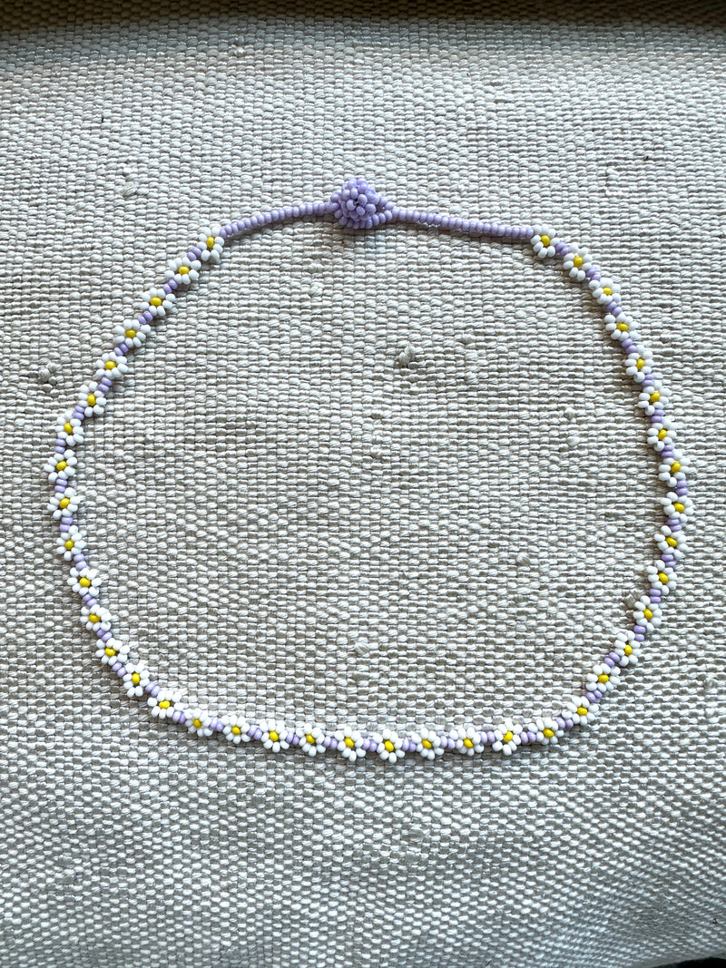 Beaded Solid Daisy Necklace +
