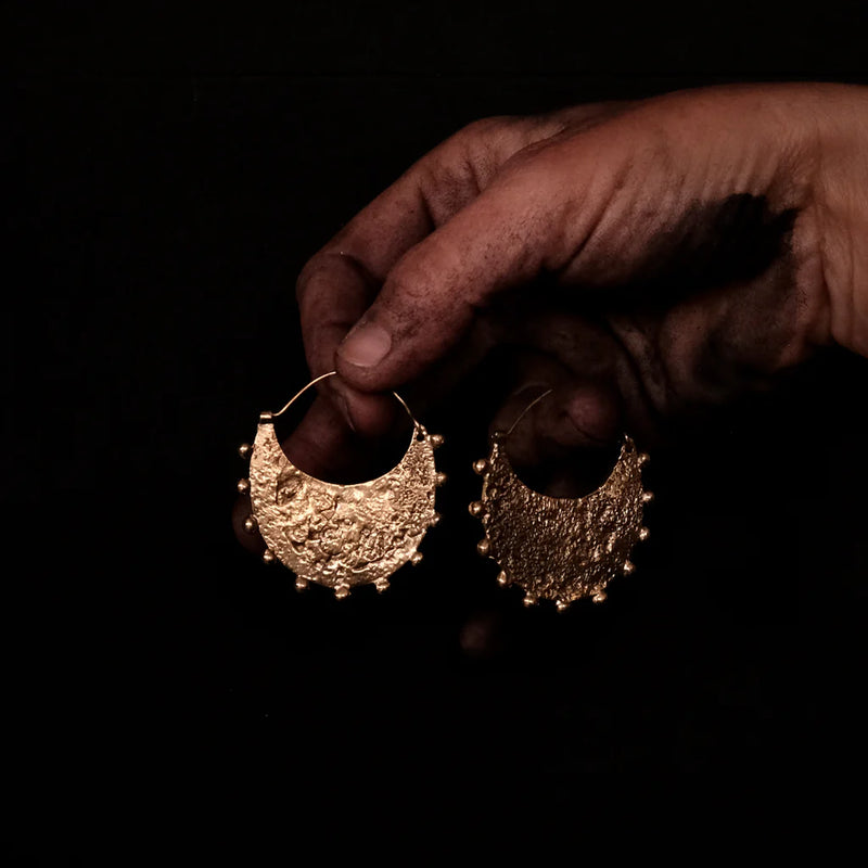 Hamimi Hebba Molten Crescent Earrings