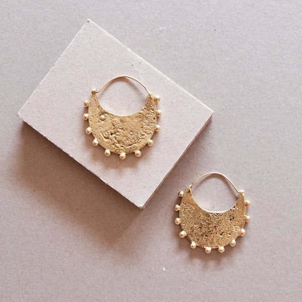 Hamimi Hebba Molten Crescent Earrings