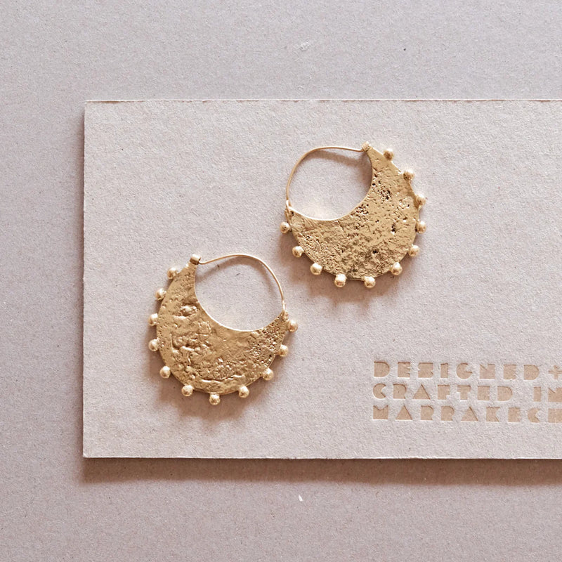 Hamimi Hebba Molten Crescent Earrings