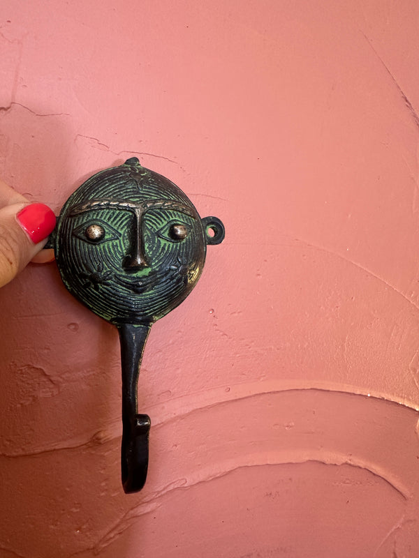 Antique Indian Smiling Face Hook