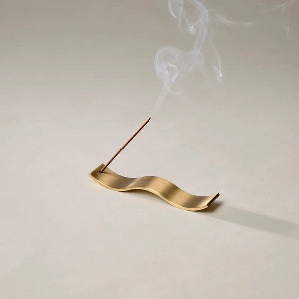 Gentle Habits Brass Wave Incense Holder