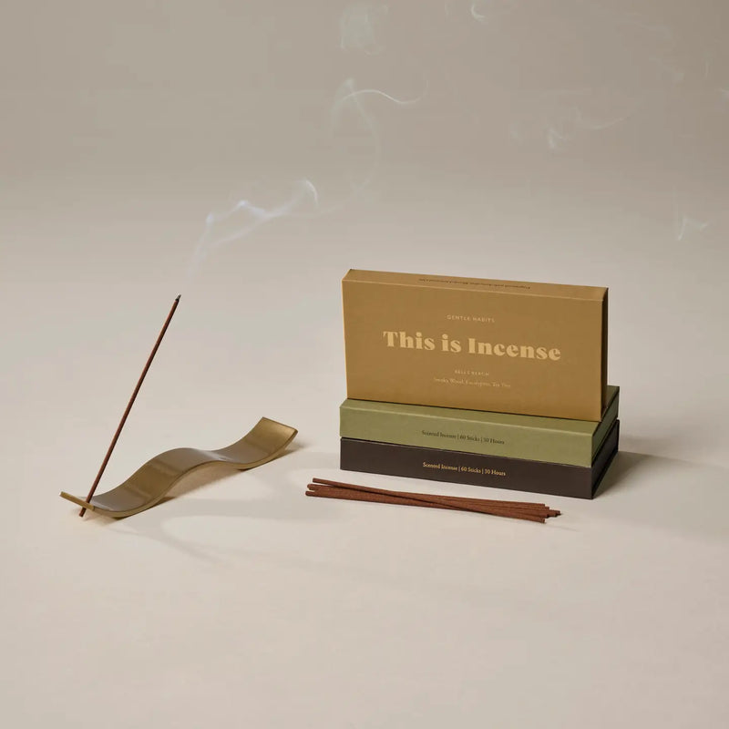 Gentle Habits Brass Wave Incense Holder