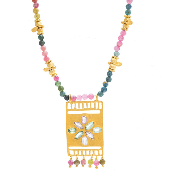 RT Multi Tourmaline Flower Necklace