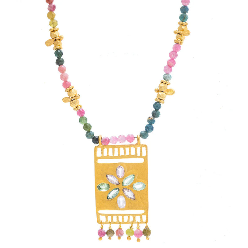 RT Multi Tourmaline Flower Necklace