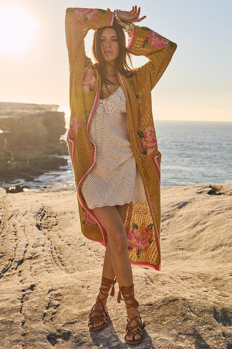 Spell Coastal Granny Maxi Cardigan
