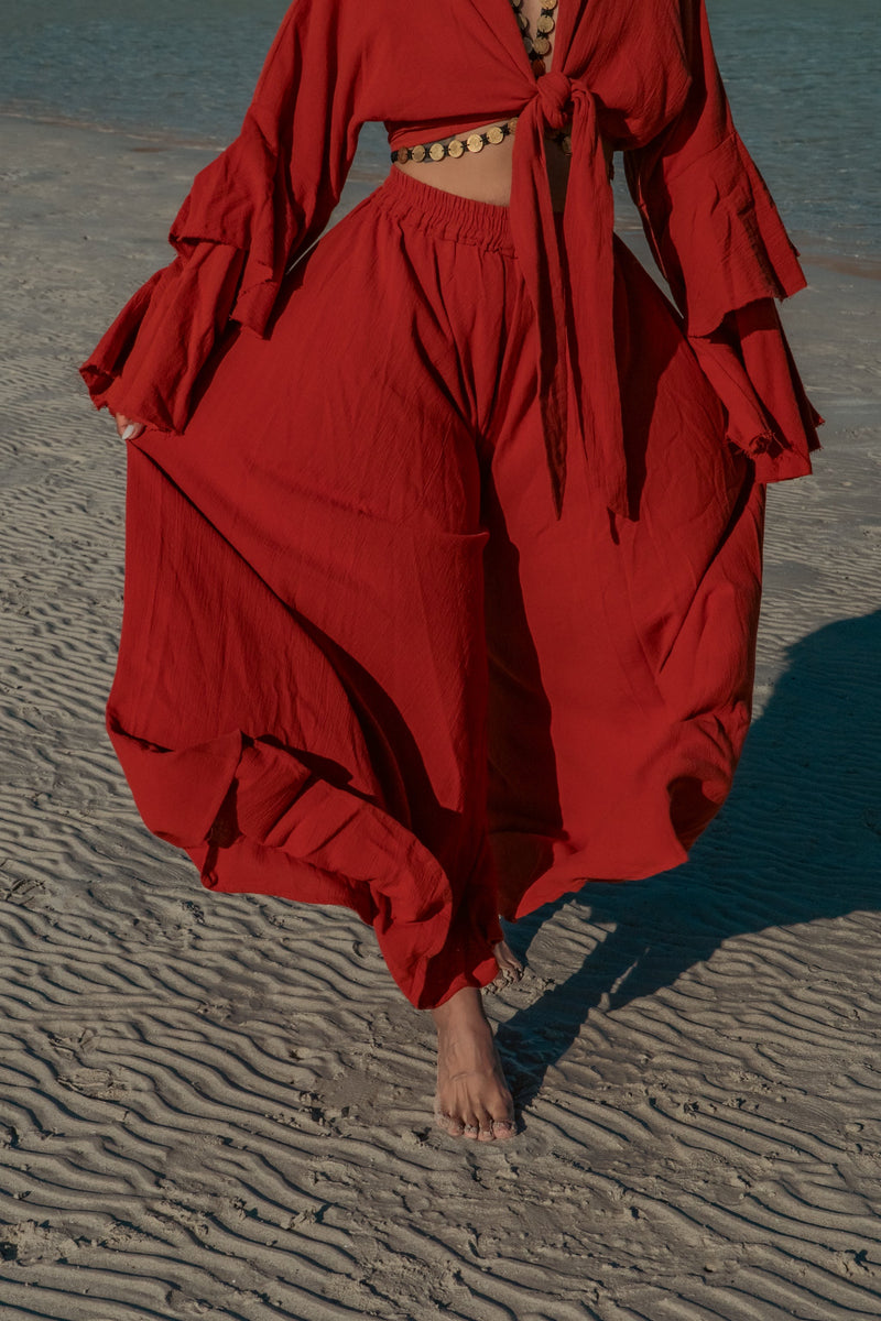 AC Wide Leg Pant - Terracotta