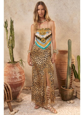 Spell Samantha Bias Skirt - Leopard