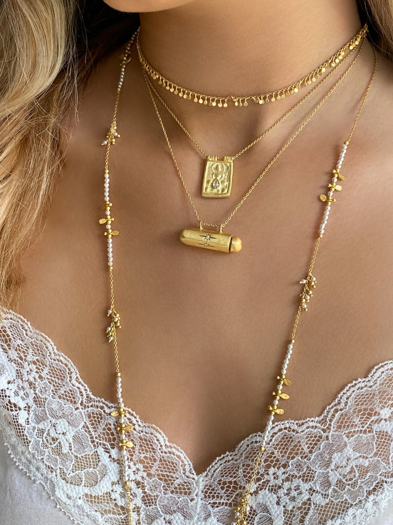 RT Long Gold Charm Necklace + more colors