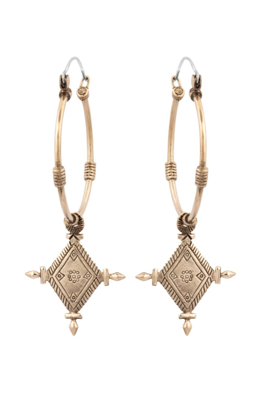 NAK- Brass Imani Tribal Hoops