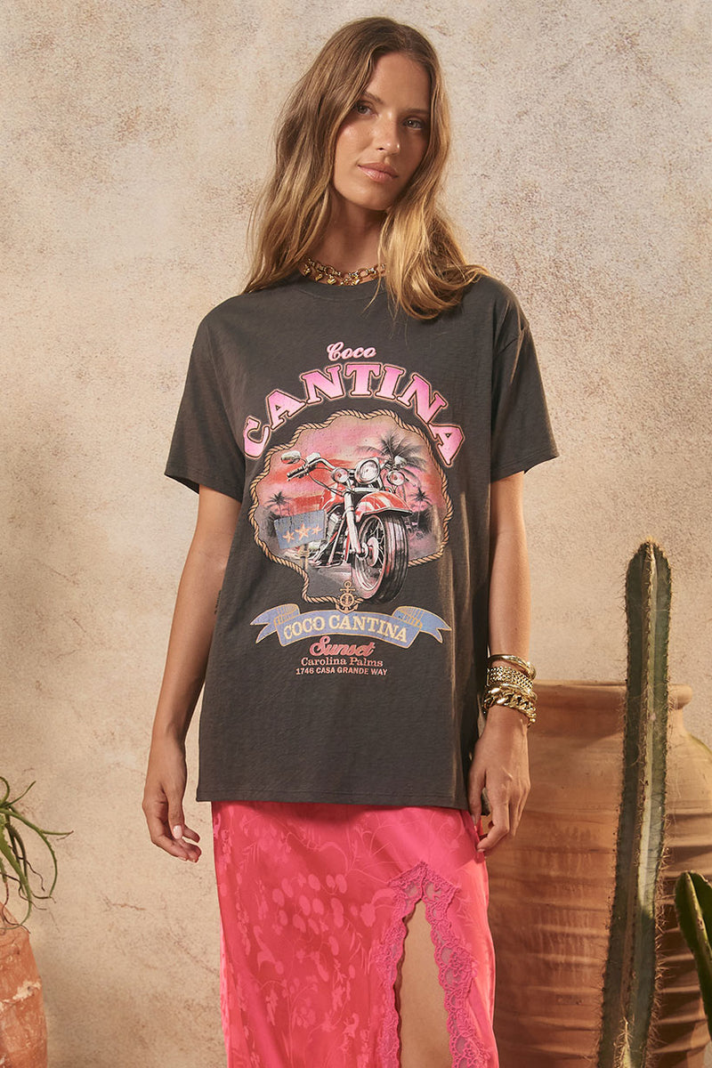 Spell Coco Cantina Biker Tee - Charcoal