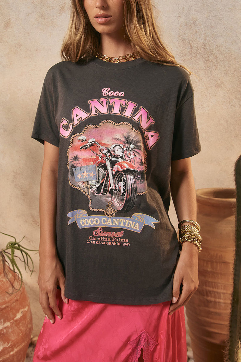 Spell Coco Cantina Biker Tee - Charcoal
