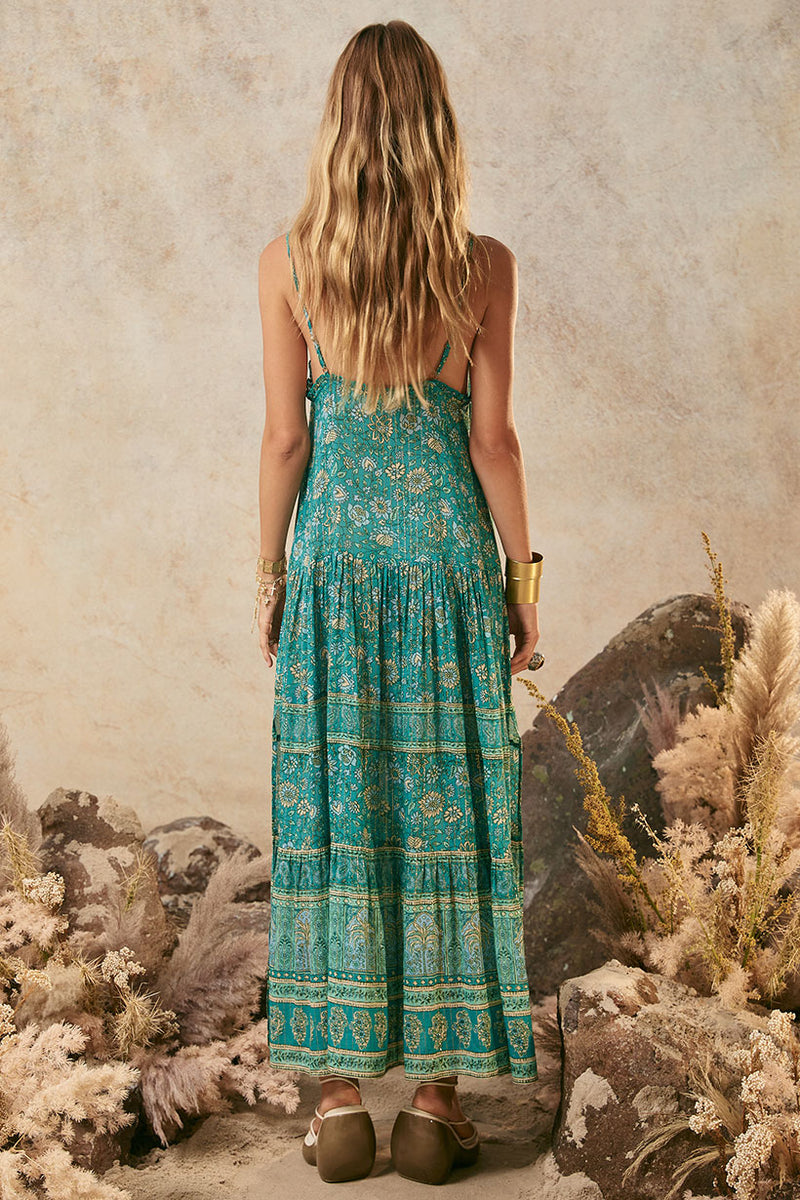 Spell Elysian Strappy Maxi Dress - Jade