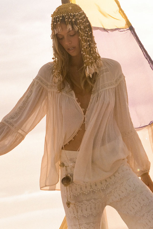 Spell Teodroa Blouse - White Smoke