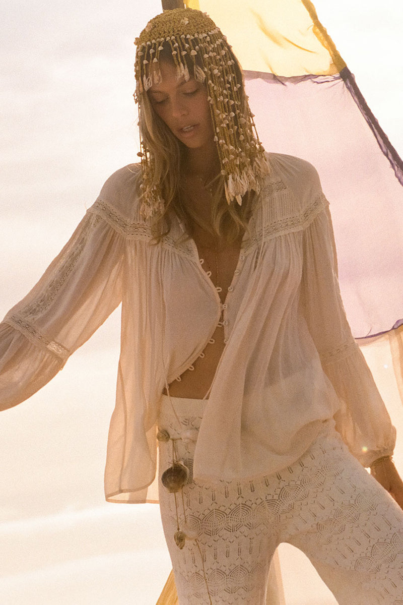 Spell Teodroa Blouse - White Smoke