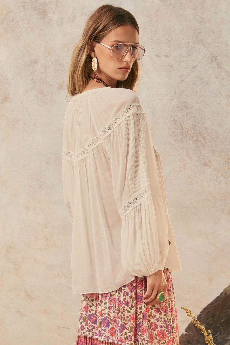 Spell Teodroa Blouse - White Smoke