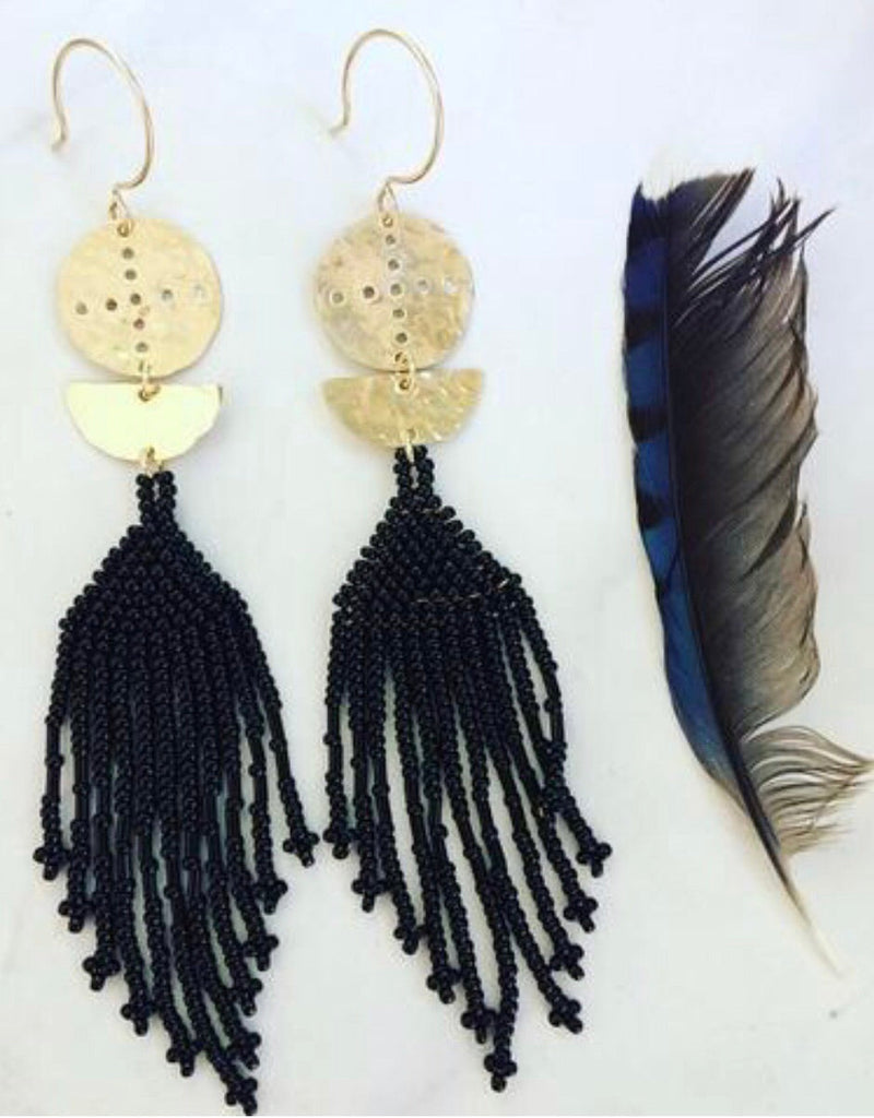 NAV Black Beaded Earrings + more