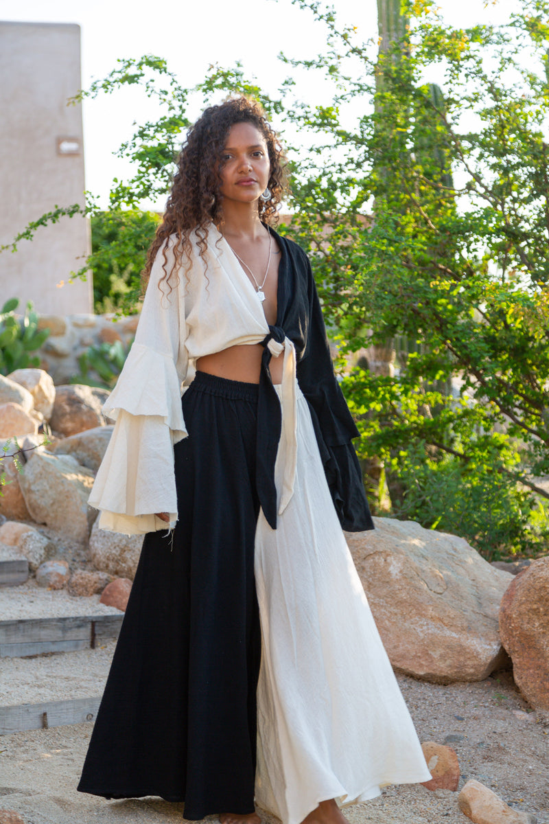 AC Wide Leg Pant - Black/Cream